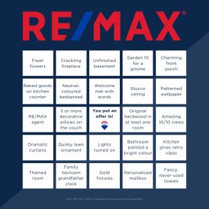 REMAX Open House Bingo card REMAX Open House Bingo card