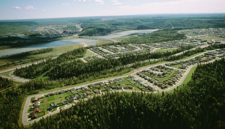 Fort McMurray real estate aerial view